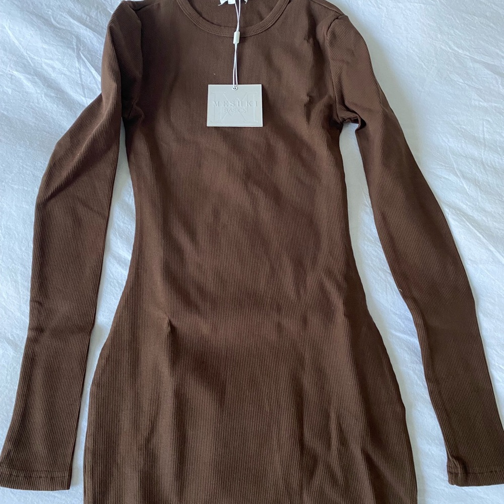 Brown Long Sleeve Dress